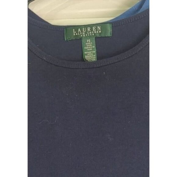 Ralph Lauren Petite Navy Short Sleeve Top Small PS Petite Small - Picture 2 of 2